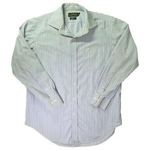 Ralph Lauren Dress Shirt Mens‎ 16 32/33 Green Label Classic Fit Non Iron Blue
